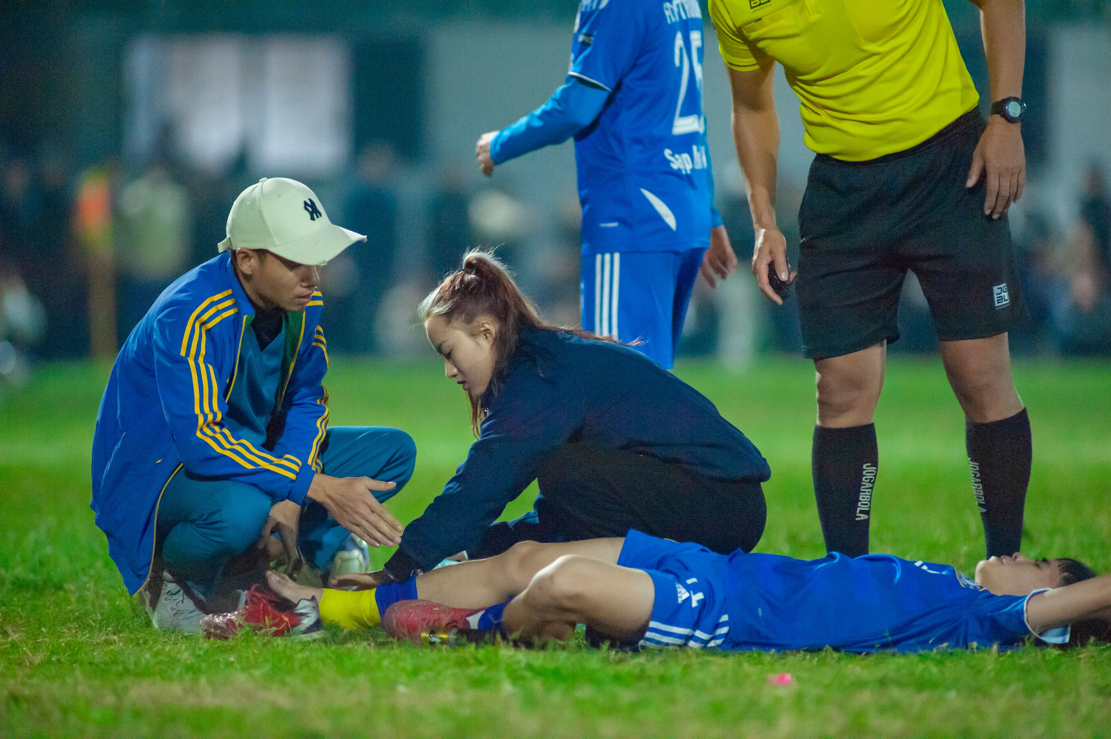 Athlete injured while playing soccer